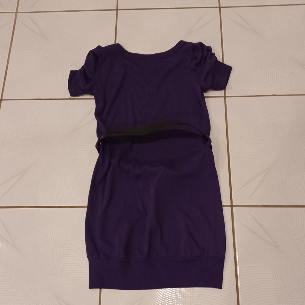 4/$40 Purple Shirt Dress with Belt - Size 16 (Girl) - Picture 3 of 6